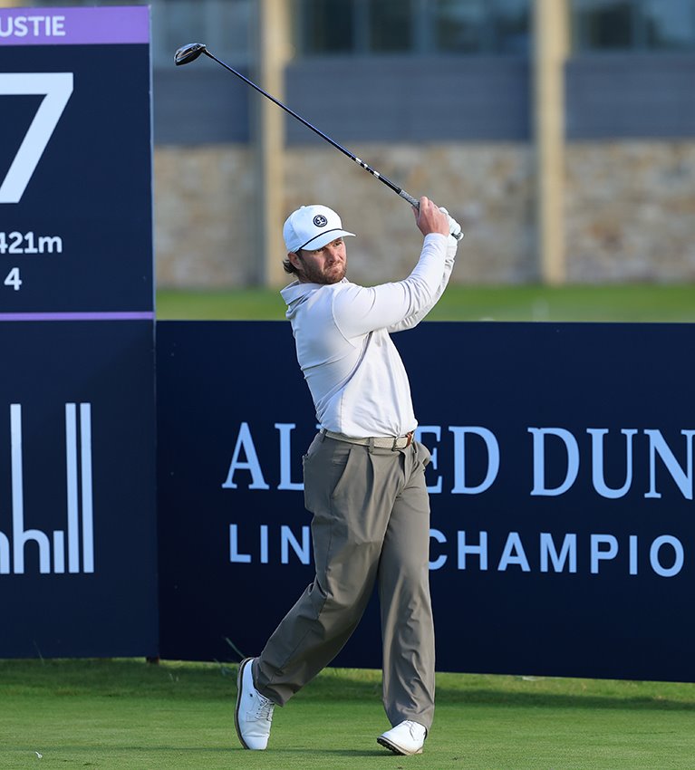 Scotland’s Stewart takes a long drive to the Dunhill and shares the lead